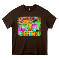 Chocolate Brown Loaded Tea Junkie Heavy Core Tee - Jasminsmagicworld
