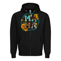 Black sunflowers hexagon frame mama Zipper Hoodie - Jasminsmagicworld