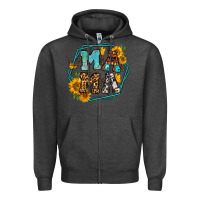 Charcoal Heather sunflowers hexagon frame mama Zipper Hoodie - Jasminsmagicworld