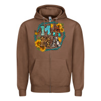 Chestnut sunflowers hexagon frame mama Zipper Hoodie - Jasminsmagicworld