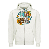 Sunflowers Hexagon Frame Mama Zipper Hoodie | Teevron
