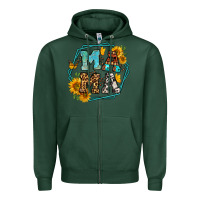 Sports Green sunflowers hexagon frame mama Zipper Hoodie - Jasminsmagicworld
