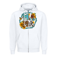 White sunflowers hexagon frame mama Zipper Hoodie - Jasminsmagicworld