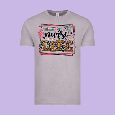 Nurse Life Leopard Frame Vintage Tee Designed By Lillyallendesigns