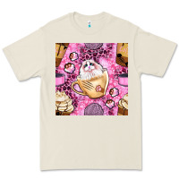 Bone cat coffee cups and paw with leopard and glitter seamless pattern bbs Premium Tee - BundleAndBundleShop