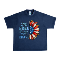 Navy Patriotic Sunflower Urban Heavy Tee - Jasminsmagicworld
