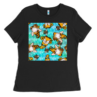 Black honey bee gnomes seamless pattern Ladies Tee - BundleAndBundleShop