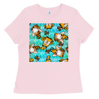 Bubblegum Pink honey bee gnomes seamless pattern Ladies Tee - BundleAndBundleShop