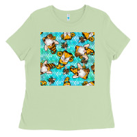 Matcha honey bee gnomes seamless pattern Ladies Tee - BundleAndBundleShop