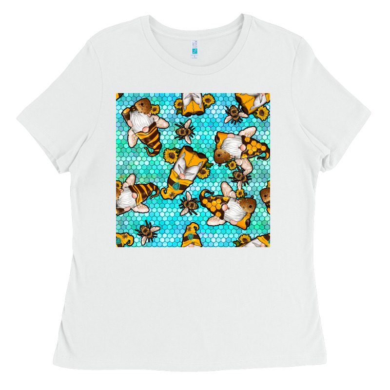 Honey Bee Gnomes Seamless Pattern Ladies Tee by BundleAndBundleShop | Teevron