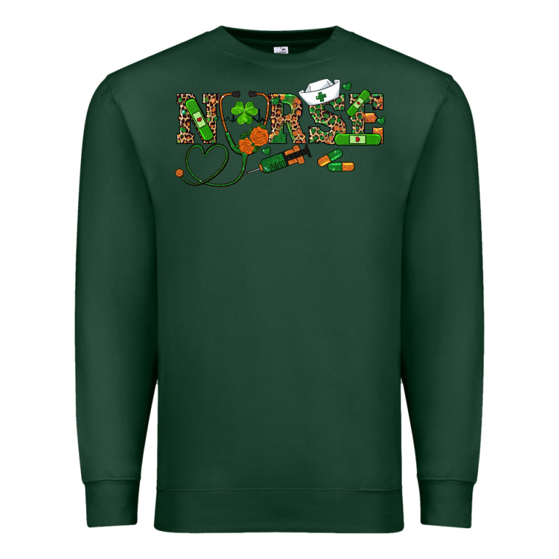 St Patrick's Day Nurse Premium Sweatshirt by RanaPortraitStore | Teevron