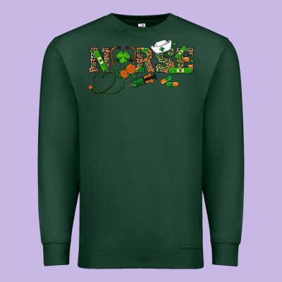 St Patrick's Day Nurse Premium Sweatshirt Designed By Ranaportraitstore