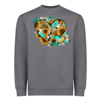 Storm Leopard Sunflower Cowhide Glitter Heart Heavyweight Sweatshirt - Jasminsmagicworld