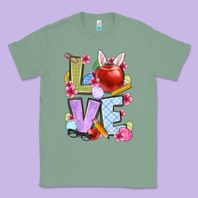 Easter Love Teacher Classic Tee Designed By Oliviacreatesart