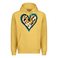 Antique Gold Glitter Leopard Heart Premium Hoodie - Jasminsmagicworld