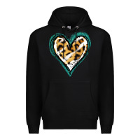 Black Glitter Leopard Heart Premium Hoodie - Jasminsmagicworld