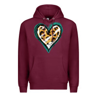 Burgundy Glitter Leopard Heart Premium Hoodie - Jasminsmagicworld