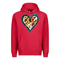 Cardinal Glitter Leopard Heart Premium Hoodie - Jasminsmagicworld