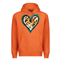Carrot Glitter Leopard Heart Premium Hoodie - Jasminsmagicworld