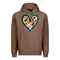 Chestnut Glitter Leopard Heart Premium Hoodie - Jasminsmagicworld