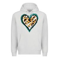 Dove Grey Glitter Leopard Heart Premium Hoodie - Jasminsmagicworld