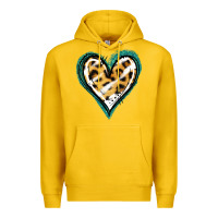 Lemon Glitter Leopard Heart Premium Hoodie - Jasminsmagicworld