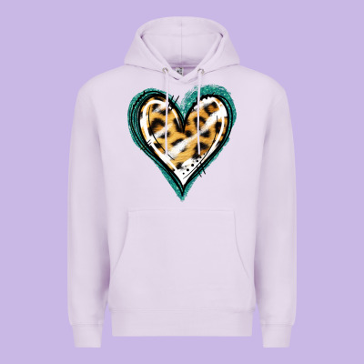 Glitter Leopard Heart Premium Hoodie Designed By Jasminsmagicworld
