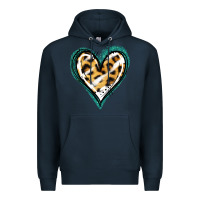Navy Glitter Leopard Heart Premium Hoodie - Jasminsmagicworld