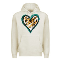 Oatmeal Heather Glitter Leopard Heart Premium Hoodie - Jasminsmagicworld