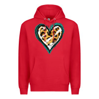 Red Glitter Leopard Heart Premium Hoodie - Jasminsmagicworld