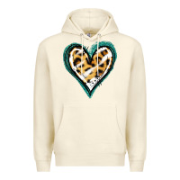Sandshell Glitter Leopard Heart Premium Hoodie - Jasminsmagicworld