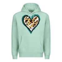 Seafoam Glitter Leopard Heart Premium Hoodie - Jasminsmagicworld