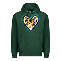 Sports Green Glitter Leopard Heart Premium Hoodie - Jasminsmagicworld