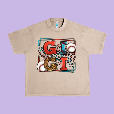 Baseball Gigi Leopard Frame Urban Heavy Tee Designed By Lillyallendesigns