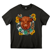 Asphalt western leopard cowhide cow horseshoe Heavy Core Tee - OliviaCreatesArt
