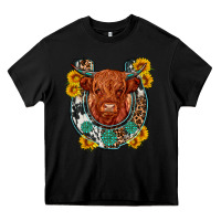 Black western leopard cowhide cow horseshoe Heavy Core Tee - OliviaCreatesArt