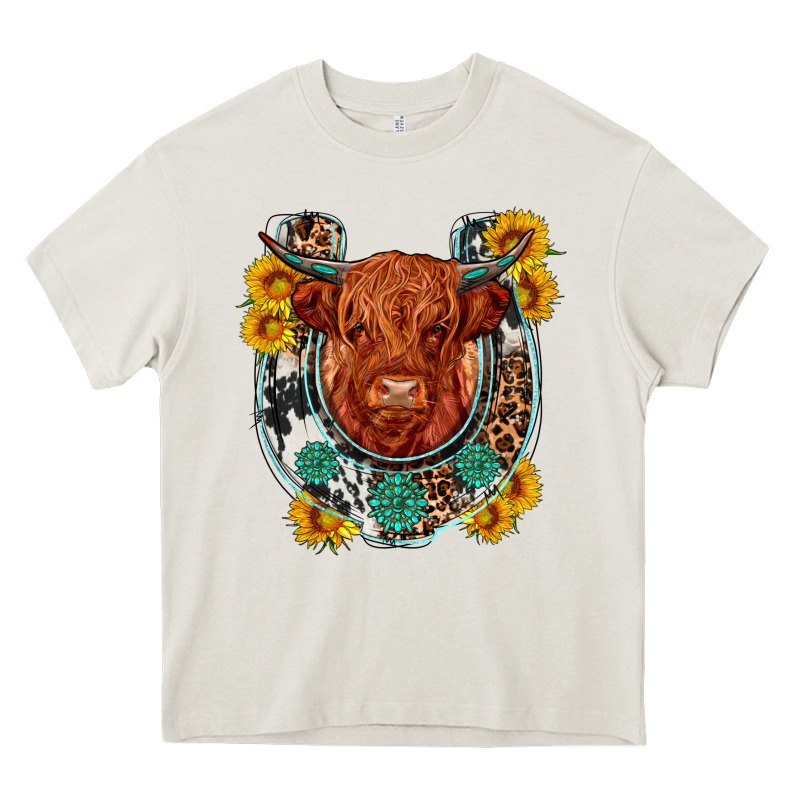 Western Leopard Cowhide Cow Horseshoe Heavy Core Tee by OliviaCreatesArt | Teevron