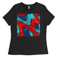 Black american flag stripes seamless pattern Ladies Tee - BundleAndBundleShop
