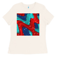 American Flag Stripes Seamless Pattern Ladies Tee | Teevron