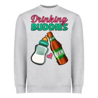 Heather Grey Drinking Buddies Heavyweight Sweatshirt - Jasminsmagicworld