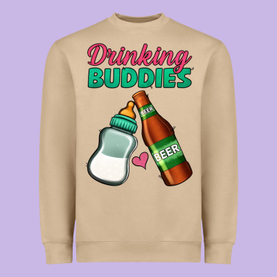Drinking Buddies Heavyweight Sweatshirt Designed By Jasminsmagicworld
