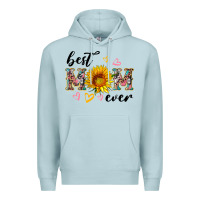 Blue Mist best mom ever with sunflower Premium Hoodie - Artiststas