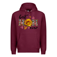 Burgundy best mom ever with sunflower Premium Hoodie - Artiststas