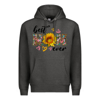 Charcoal Heather best mom ever with sunflower Premium Hoodie - Artiststas