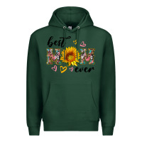 Sports Green best mom ever with sunflower Premium Hoodie - Artiststas