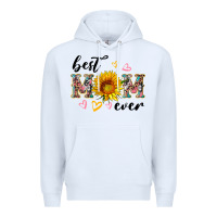 White best mom ever with sunflower Premium Hoodie - Artiststas