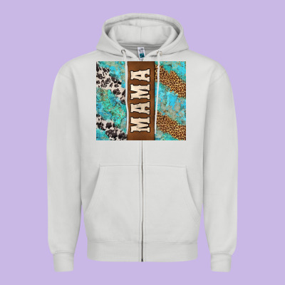 Western Mama Zipper Hoodie Designed By Jasminsmagicworld