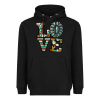 Black turquoise serape love Heavyweight Hoodie - Jasminsmagicworld