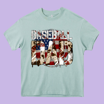 Baseball Dad Heavy Core Tee Designed By Jasminsmagicworld