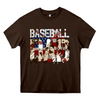 Chocolate Brown baseball dad Heavy Core Tee - Jasminsmagicworld
